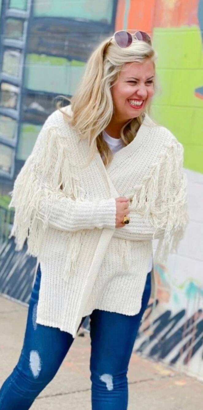 Good Hart by Matilda Jane Womens Small Southern Charm Open Cardigan Fringes